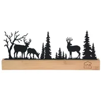 UNUS Aufsteller Wald Silhouette 3 Hirsche in Schwarz |