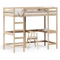 VidaXL Hochbett mit Schreibtisch 90 x 200 cm Kiefer