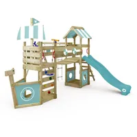 Wickey Spielturm StormFlyer mit Rutsche pastellblau