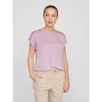 VILA Kurzarmshirt "VIELLETTE S/S SATIN TOP - NOOS", Damen,