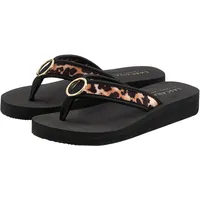 LASCANA Badezehentrenner Pantolette, "Italy" VEGAN (schwarz, leo),