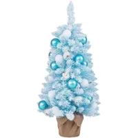 Costway Mini Künstlicher Weihnachtsbaum Blau 90 cm