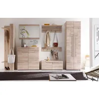 VCM ebuy24 Wandgarderobe mit 5 Kleiderhaken, Eiche hell Nachbildung.