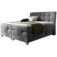 Fun Möbel Boxspringbett Grau, Textil, 140x200 cm, Schlafzimmer, Betten,