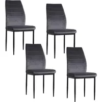 Hti-Living Esszimmerstuhl Madison Samt Grau 4er-Set