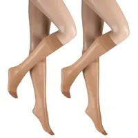 Hudson Damen Kniestrümpfe Lilly Lafina 15 2-Pack druckfreier Bund
