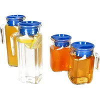 Mambocat 4x KARO & KORA Kühlschrankkrug mit Deckel blau