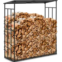 Hillvert Kaminholzregal Brennholzregal Feuerholz-Unterstand mit Dach 300 kg Stahl
