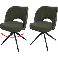 Mendler 2er-Set Esszimmerstuhl HWC-N72, Polster-Küchenstuhl, drehbar Auto-Return, Stoff/Textil (420g/m2)