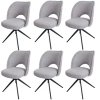 Mendler 6er-Set Esszimmerstuhl HWC-N72, Polster-Küchenstuhl, drehbar Auto-Return, Stoff/Textil (420g/m2)