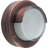 Licht-Erlebnisse Außenwandlampe Echt-Messing Glas G9 IP64 Ø 14 cm