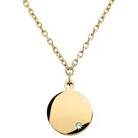 Boccia Titanium Halskette mit Anhänger und kleinem Stein -