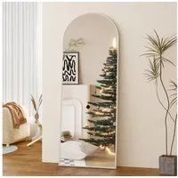 Boromal Ganzkörperspiegel Weiß 150x50cm Standspiegel groß Weiß mit Aluminiumrahmen(Flurspiegel