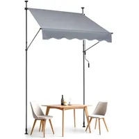 Vevor Balkonmarkise Markise Klemmmarkise Sonnenmarkise mit Kurbel 150x120cm Grau