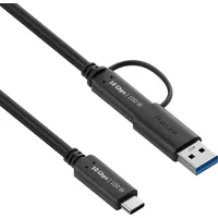 PureLink USB-C auf USB-C Kabel mit USB-A Aufsatz -