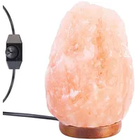Lunartec LED-Salzkristall-Lampe mit Echtholzständer, LED-Leuchtmittel, 2 - 3 kg