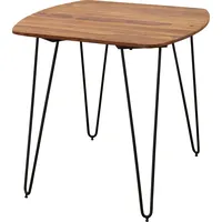 FineBuy Esszimmertisch Esstisch mit Metallbeinen Tisch Massivholz Holztisch -
