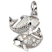 Jobo Sternzeichen-Anhänger JOBO "Sternzeichen Fische", silber (silber 925), Schmuckanhänger,