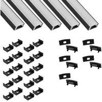 Tktrading24 5x A17 LED Profil 2m - Schwarz +