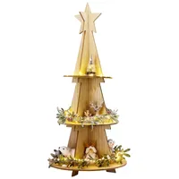Mojawo 3-stöckige Holz Weihnachts Etagere Ø29xH60cm