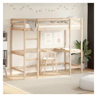 VidaXL Hochbett mit Schreibtisch 90x190 cm Massivholz Kiefer