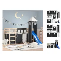 VidaXL Vorhänge für Hochbett mit Turm Weiß Und Schwarz