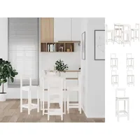 VidaXL 5-tlg. Bar-Set Weiß Massivholz Kiefer
