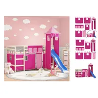 VidaXL Vorhänge für Hochbett mit Turm Rosa Polyester