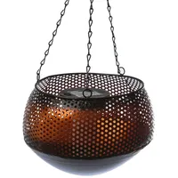 MARELIDA LED Solar Laterne Hängeleuchte Flammeneffekt D: 21cm Garten