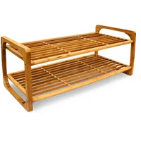 Relaxdays Schuhregal Bambus HxBxT:33x75x33cm, Holz für 6 Paar, stapelbar