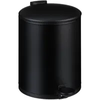 Relaxdays Kosmetikeimer, 5 Liter, Absenkautomatik, entnehmbarer Inneneimer, Metall, Bad