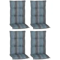 BEO Sitzauflage Hochlehner Tissa 4er-Set Blau-Grau