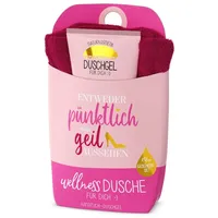 La Vida Wellness-Dusche Geschenkset Duschgel+Baumwoll-Handtuch, Serie-Mädels (Entweder pünktlich oder
