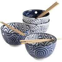Mäser Schüssel Set, Porzellan Jurka Blau / Weiß