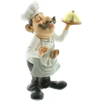 Dekoleidenschaft Dekofigur Chefkoch Francois aus Polyresin, 23 cm hoch,