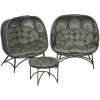 Outsunny Gartenstuhl-Set 3tlg. klappbar 58 x 60 x 84