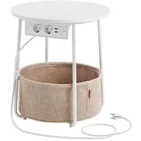 VASAGLE Beistelltisch beige, weiß 39,6 x 45,0 x 50,0