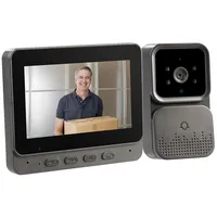 Somikon Kabellose Plug-&-Play-Video-Funkklingel mit Monitor, IR-LEDs, schwarz
