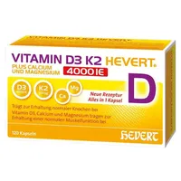 Hevert-Arzneimittel Vitamin D3 K2 Hevert+Calcium u.Magnes.4000 IE