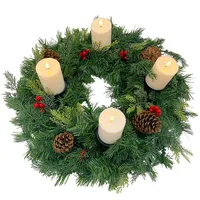 Gartenpirat Künstlicher Adventskranz Ø 60 cm mit 4 LED-Kerzen