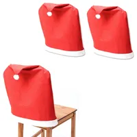 MARELIDA 2x Stuhlbezug Weihnachtsmütze Stuhlhusse Stuhlüberzug Weihnachten