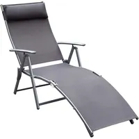 Outsunny Sonnenliege 137 x 63,5 x 100,5 cm Grau