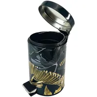 Sanilo Kosmetikeimer 3L mit Absenkautomatik Golden Leaves - Schwarz