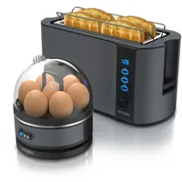 Arendo - SET Toaster FRUKOST mit Eierkocher SEVENCOOK Edelstahl