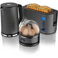 Arendo - SET Toaster MANHA mit Eierkocher SEVENCOOK Edelstahl