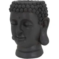 ML-Design Pflanztopf Buddha Figur Kopf 23x23x44 cm Anthrazit Harz