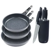 King Pfannen-Set »Moonscape 3er«, inkl. Messer-Set, Aluminiumguss (Set, 9-tlg.,