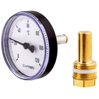 LE SANITAIRE Bimetall-Zeigerthermometer 0-120°C 40 mm Fühler und 100