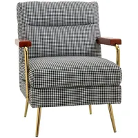 Homcom Ohrensessel Relaxsessel, Polstersessel mit Leinenoptik, Akzentsessel, Esszimmerstuhl mit