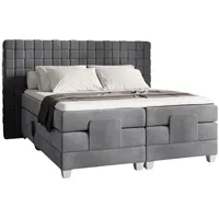Fun Möbel Boxspringbett Grau, Textil, 180x200 cm, Schlafzimmer, Betten,